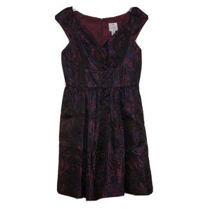 Suzi Chin 4P Dress Flare Multi Sleeveless V-Neck Date Taffeta Valentine Romantic